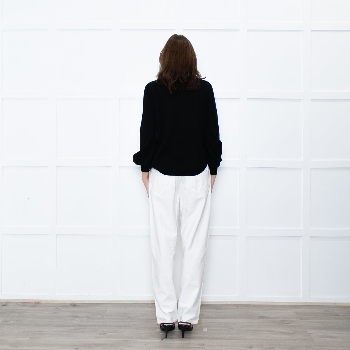 WYSE Black Multicolour Sequin stripe Cashmere Blend Jumper