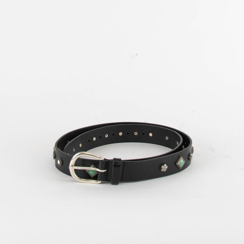 Isabel Marant Black Rhinestone Belt