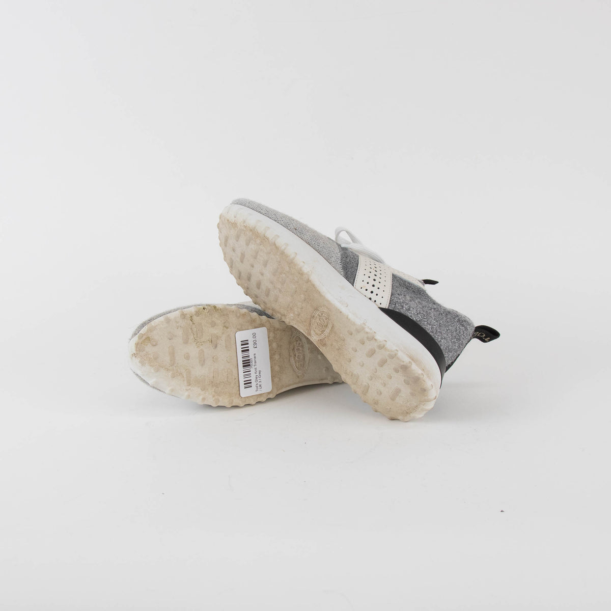 Tod's Grey Knit Trainers