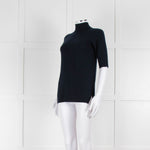 Fedeli Blue Turtleneck Cashmere Short Sleeve T Shirt