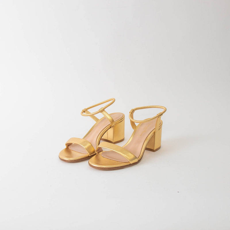 Gianvito Rossi Gold Nadia 60 Block Heel Sandal