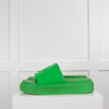 Ganni Green Platform Slides