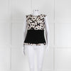 Strenesse Black, White and Beige Flower Print Sleeveless Top