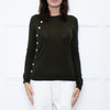 Altuzzara Khaki Silver Button Fine Wool Cardigan