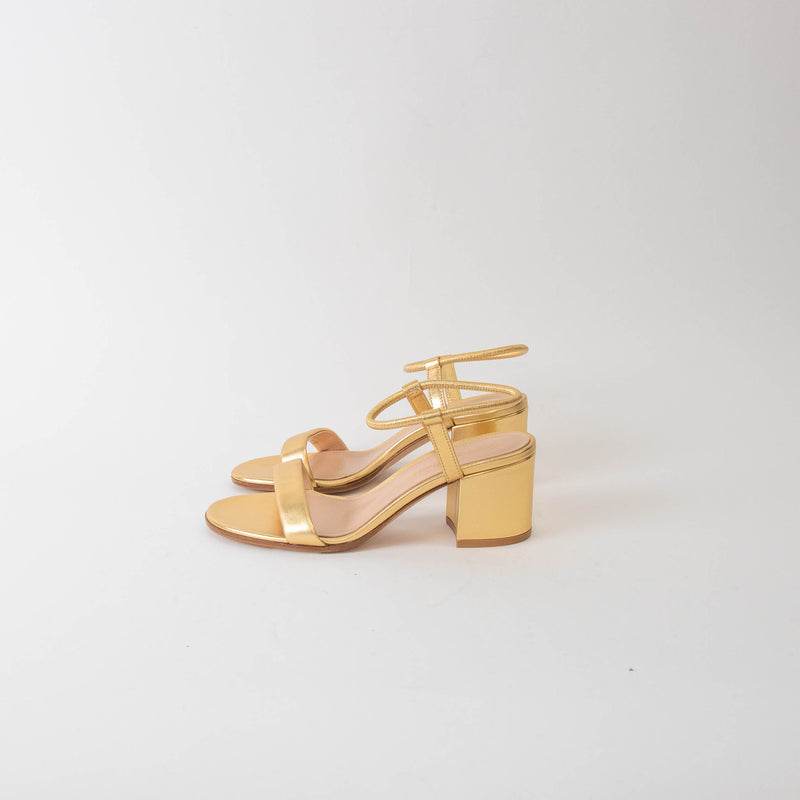 Gianvito Rossi Gold Nadia 60 Block Heel Sandal
