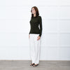 Altuzzara Khaki Silver Button Fine Wool Cardigan