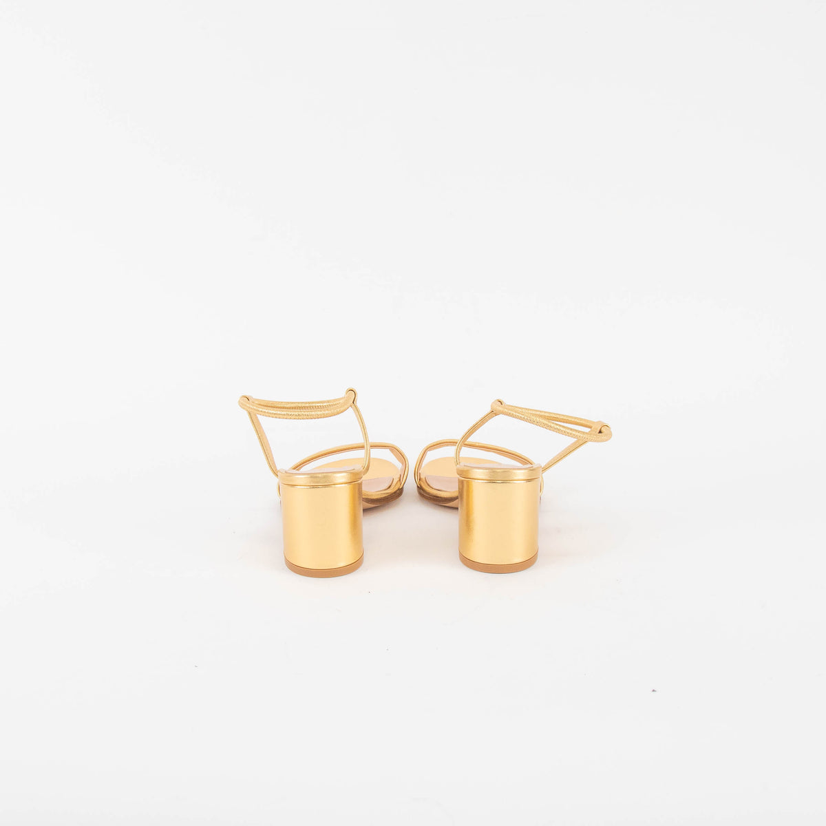 Gianvito Rossi Gold Nadia 60 Block Heel Sandal