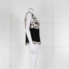 Strenesse Black, White and Beige Flower Print Sleeveless Top