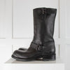 Bottega Veneta Black Leather Mid Calf Boots