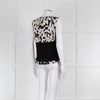 Strenesse Black, White and Beige Flower Print Sleeveless Top