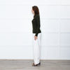 Altuzzara Khaki Silver Button Fine Wool Cardigan