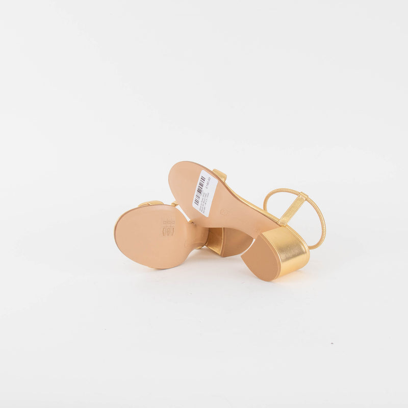 Gianvito Rossi Gold Nadia 60 Block Heel Sandal