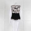 Strenesse Black, White and Beige Flower Print Sleeveless Top