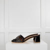 Malone Souliers Black Crystal Heeled Mules