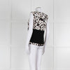 Strenesse Black, White and Beige Flower Print Sleeveless Top