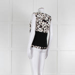 Strenesse Black, White and Beige Flower Print Sleeveless Top
