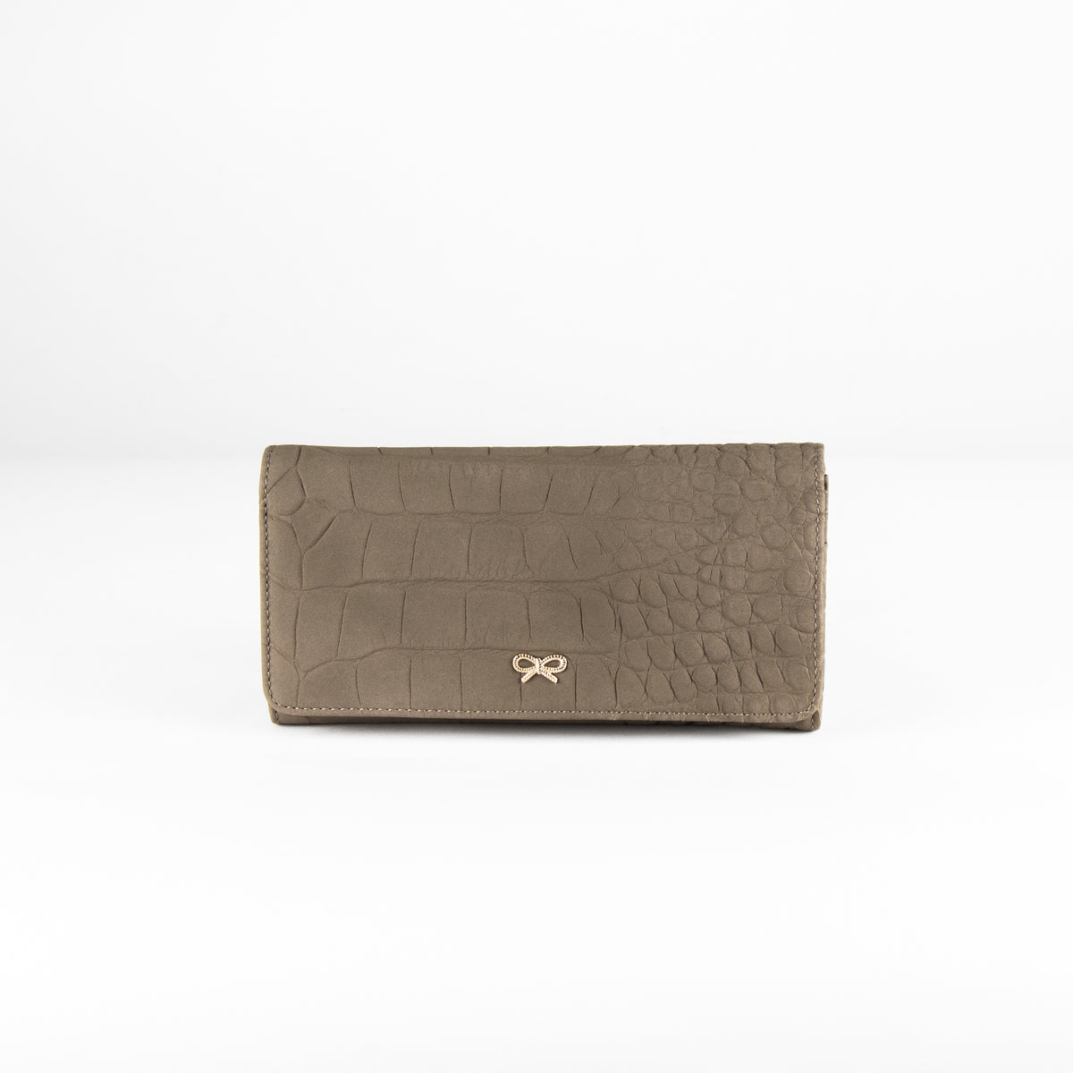 Anya Hindmarch Fawn Grey Embossed Leather Wallet
