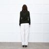 Altuzzara Khaki Silver Button Fine Wool Cardigan