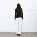 Altuzzara Khaki Silver Button Fine Wool Cardigan