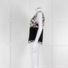 Strenesse Black, White and Beige Flower Print Sleeveless Top