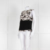Strenesse Black, White and Beige Flower Print Sleeveless Top
