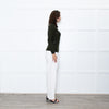 Altuzzara Khaki Silver Button Fine Wool Cardigan