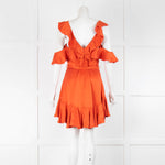 Zimmerman Orange Silk Frilled Mini Dress