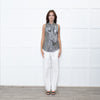 Ralph Lauren Silver Sleeveless Neck-Tie Top