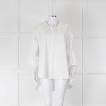 Samsoe Samsoe White Cotton Large Collar Oversized Shirt