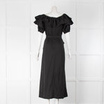 Paper London Black Cotton Short Sleeve Maxi Dress