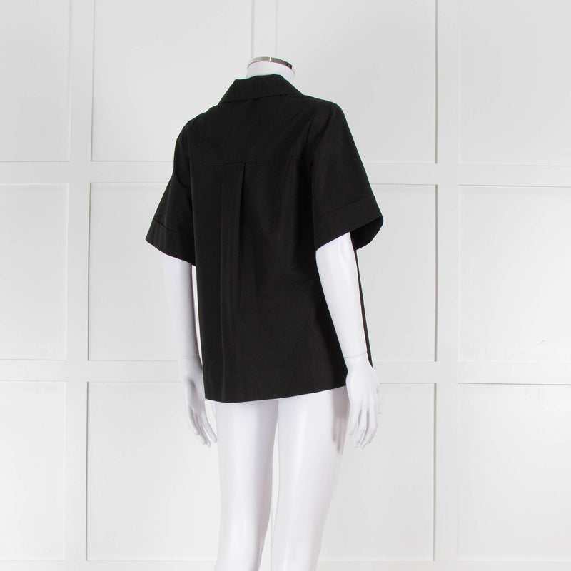 Beatrice B Black Cotton Beaded Shirt