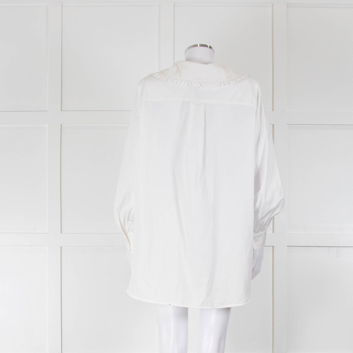 Samsoe Samsoe White Cotton Large Collar Oversized Shirt