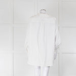 Samsoe Samsoe White Cotton Large Collar Oversized Shirt