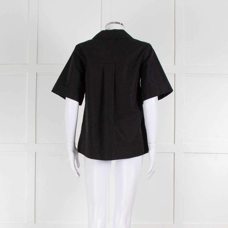 Beatrice B Black Cotton Beaded Shirt