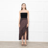 Maje Black Red Print Symmetric Skirt
