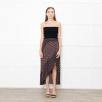 Maje Black Red Print Symmetric Skirt