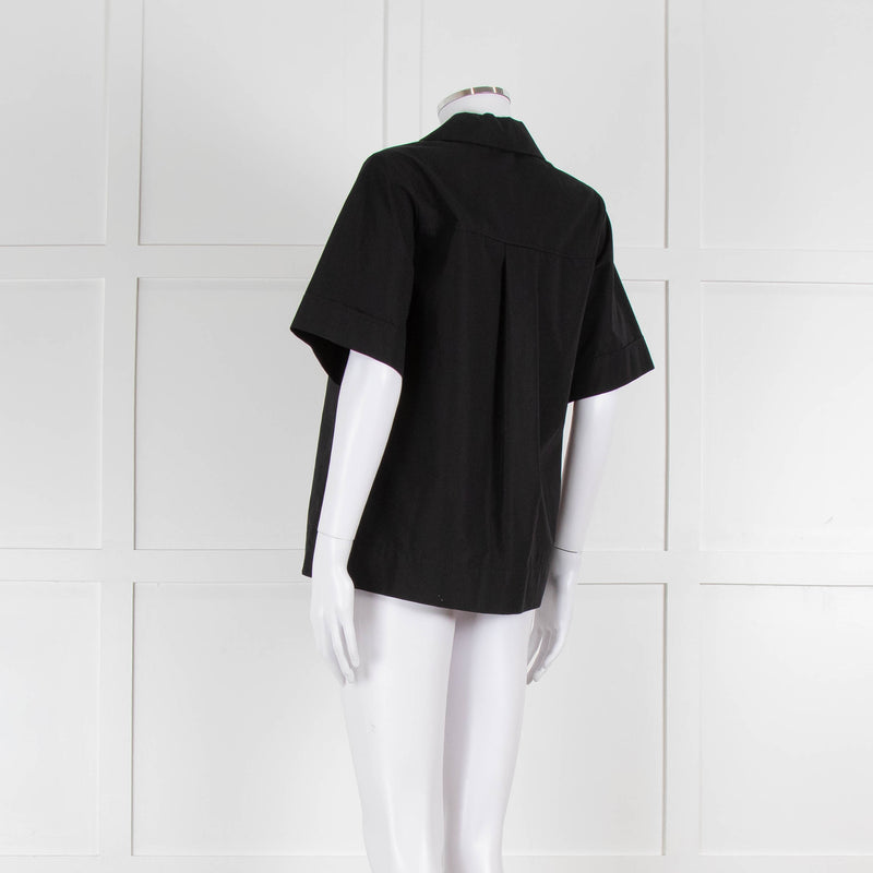 Beatrice B Black Cotton Beaded Shirt
