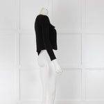 Paule Ka Black Cropped Bow Neck Cardigan