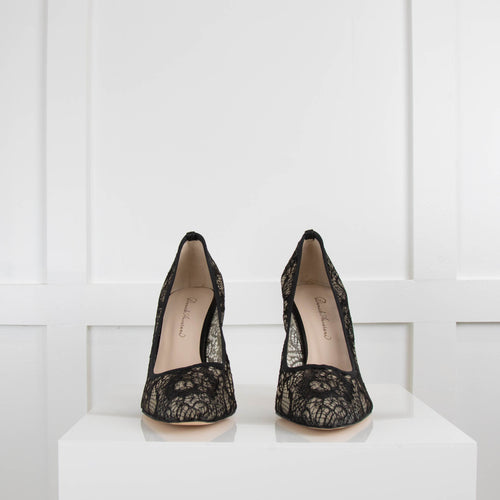 Daniele Ancarani Black Lace Court Shoe