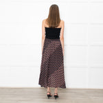 Maje Black Red Print Symmetric Skirt