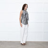 Ralph Lauren Silver Sleeveless Neck-Tie Top