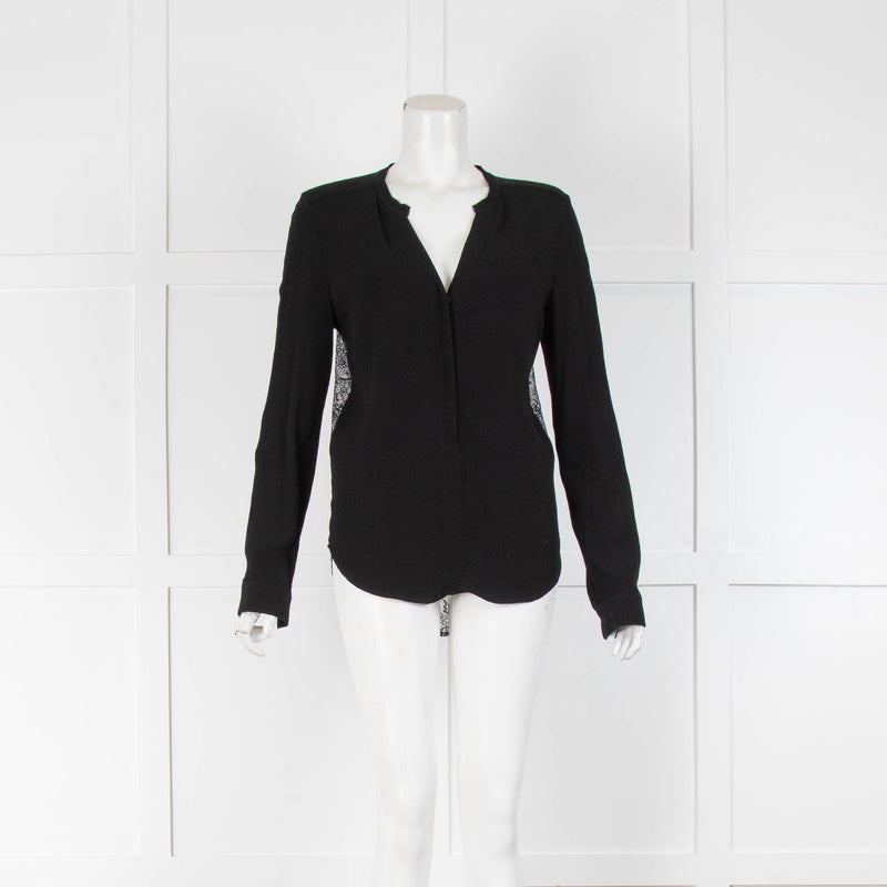 Sandro Black Top Lace Back