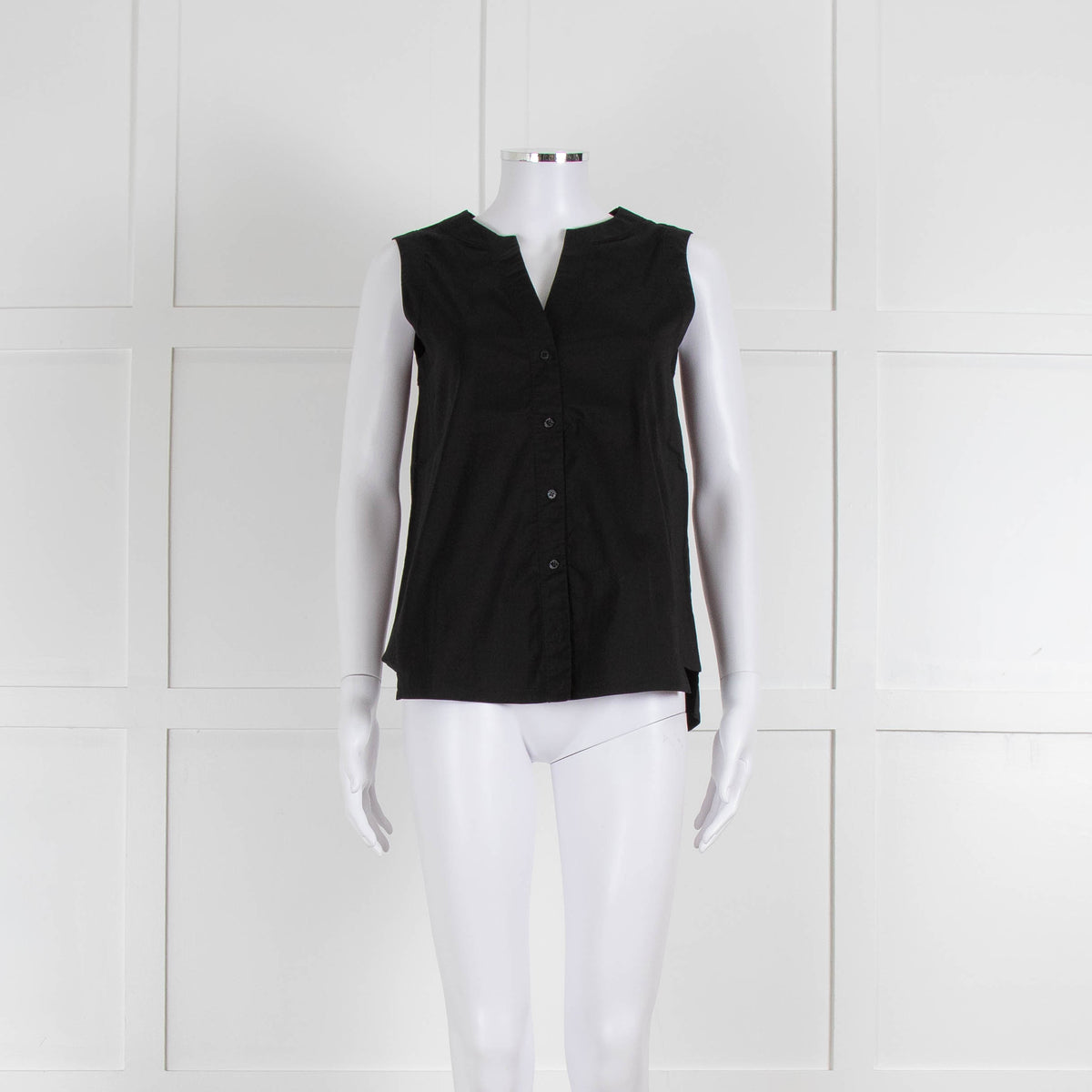 Strenesse Black Cotton Sleeveless Top