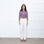 Brora Lilac Cashmere Cropped Cardigan