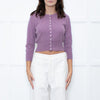 Brora Lilac Cashmere Cropped Cardigan
