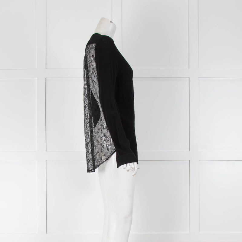 Sandro Black Top Lace Back