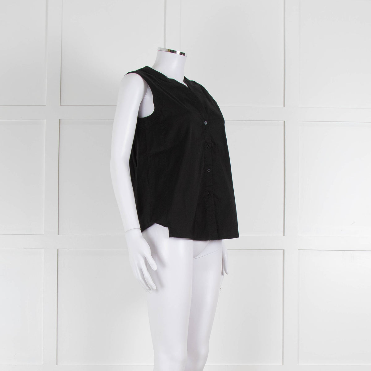 Strenesse Black Cotton Sleeveless Top