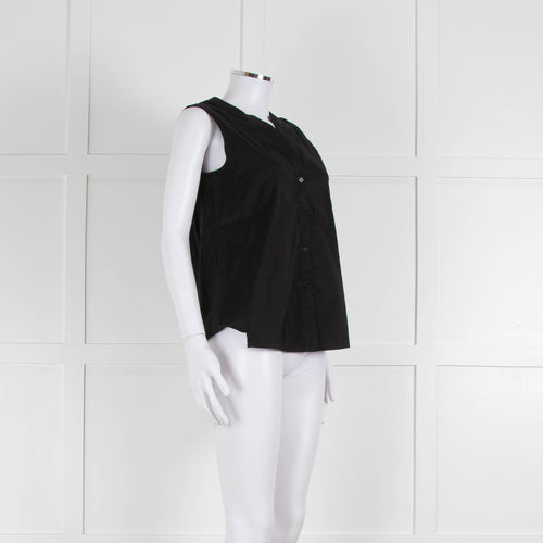 Strenesse Black Cotton Sleeveless Top