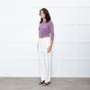 Brora Lilac Cashmere Cropped Cardigan