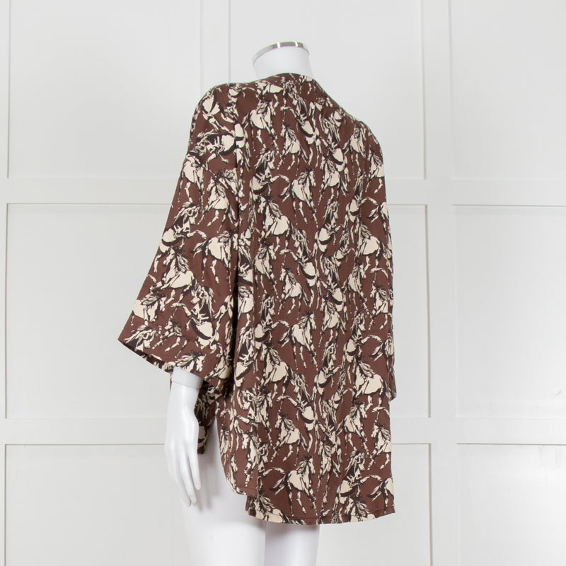 FWP By Rae Brown Open Top With Cream Horse Pattern